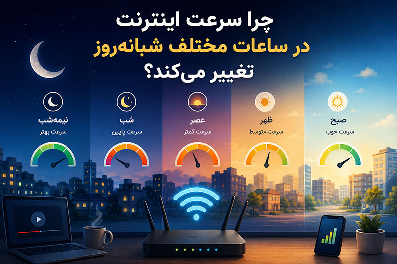 چرا سرعت اینترنت در ساعات مختلف شبانه‌روز تغییر می‌کند؟